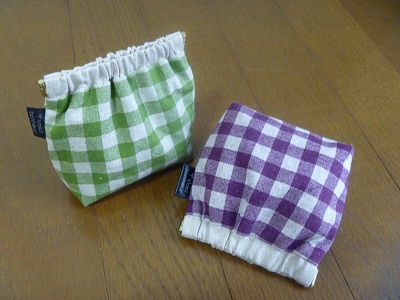 バネポーチ 緑と紫 Handmade Peanutsmama 楽天ブログ
