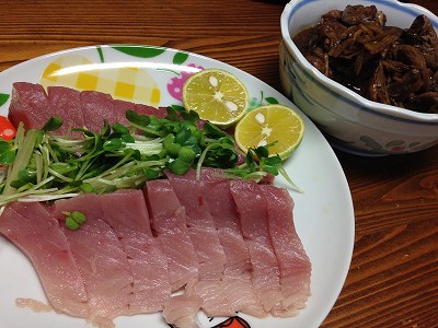 ハガツオの刺し身と肝の甘辛煮 あんこのつぶやき おやじの単身日記 楽天ブログ