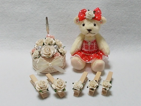 デコベア＆ケーキメモスタンド＆デコクリップのSET