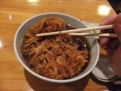 巴町砂場＠神谷町の桜海老かき揚げsoba(温)２20120326.JPG