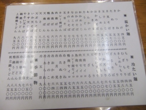 千住１丁目・そば久のお品書き(一部)20120830.JPG