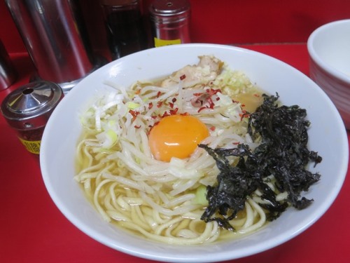 20151201_ラーメン二郎西台駅前店_とりそば（塩）卵黄載せ.JPG