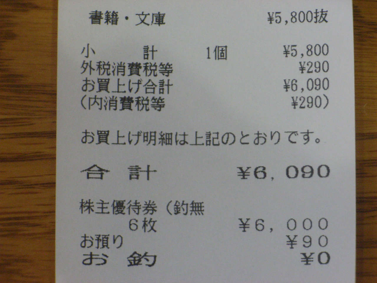 ヴィレヴァンレシート.JPG