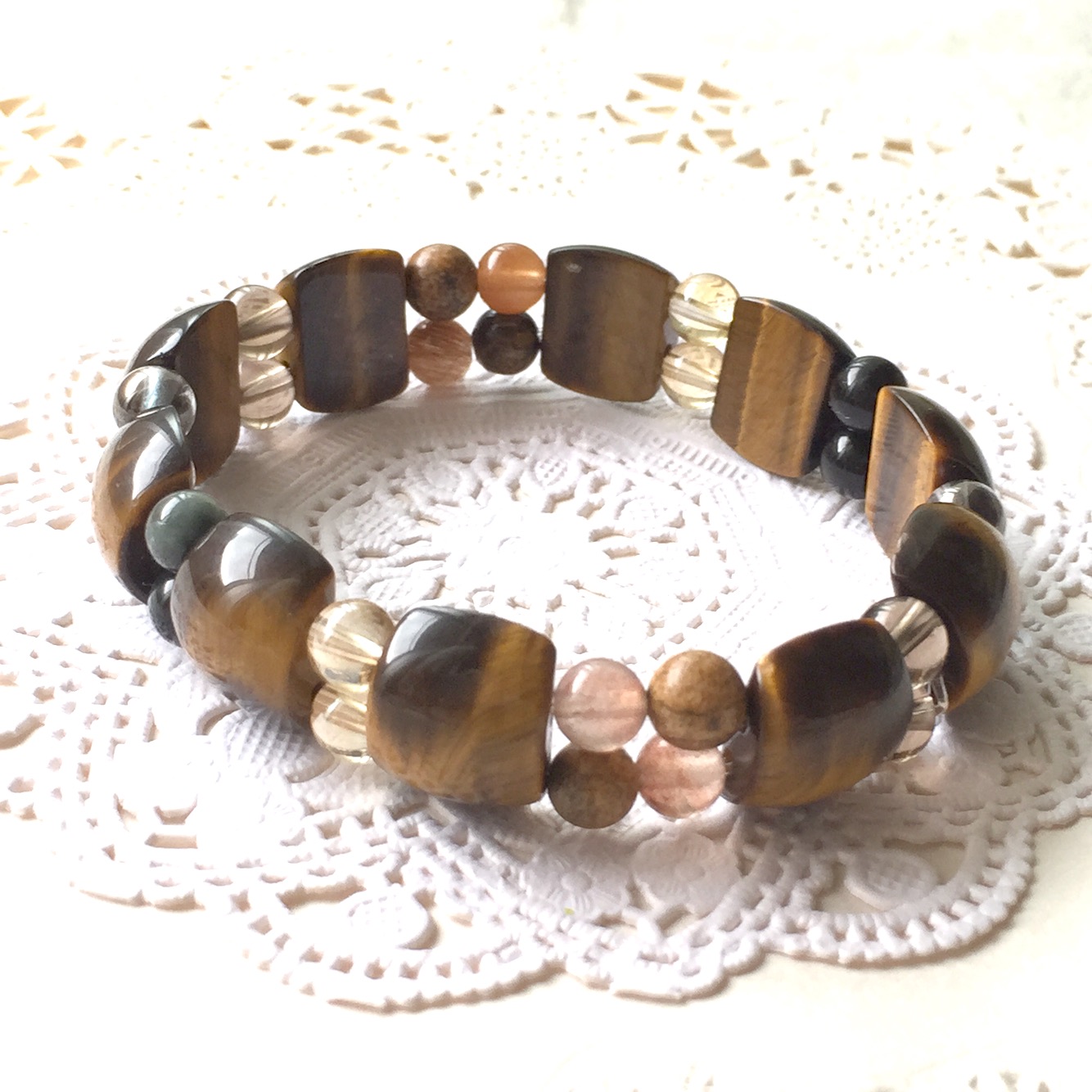 男性用タイガーアイ・ブレスレット