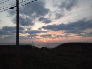 2015年4月　門前の夕日１