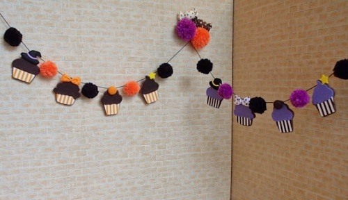 ハロウィンカラーのスイーツガーランド