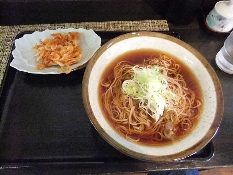 そば処長澤＠静岡の桜海老天そば(冷やがけ）１20120727.JPG