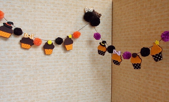 ハロウィンカラーのスイーツガーランド