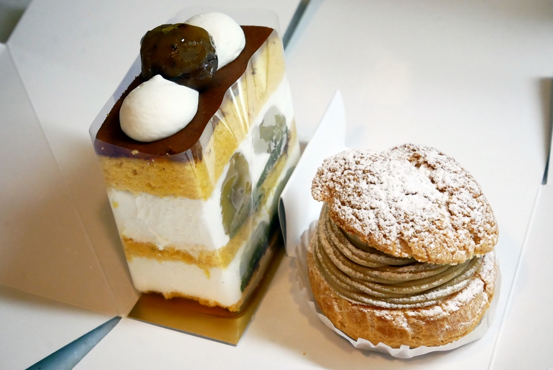 パティスリーＳＡＴＳＵＫＩ　スーパーマロンショートケーキ＆モンブランシュークリーム.JPG