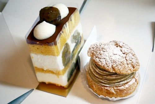 パティスリーＳＡＴＳＵＫＩ　スーパーマロンショートケーキ＆モンブランシュークリーム.JPG