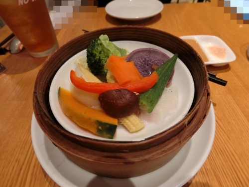 nope steam & wine　旬野菜の蒸籠蒸し.JPG