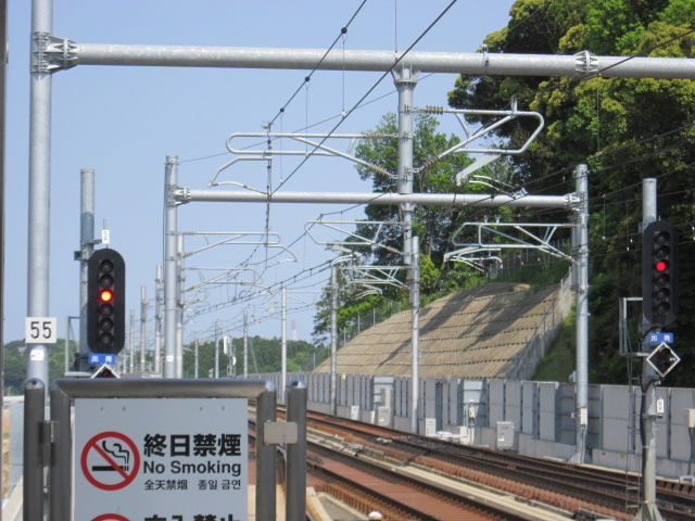成田湯川駅構内の６灯式信号