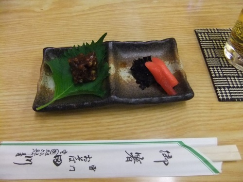 雷門田川のそば味噌と漬け海苔