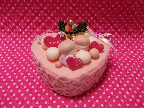 クリスマスケーキハートマカロン