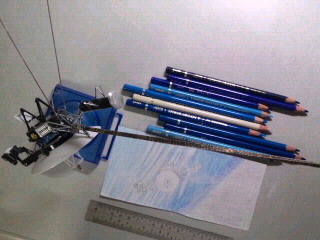 青系色鉛筆総動員 ＋モデル（？）2017