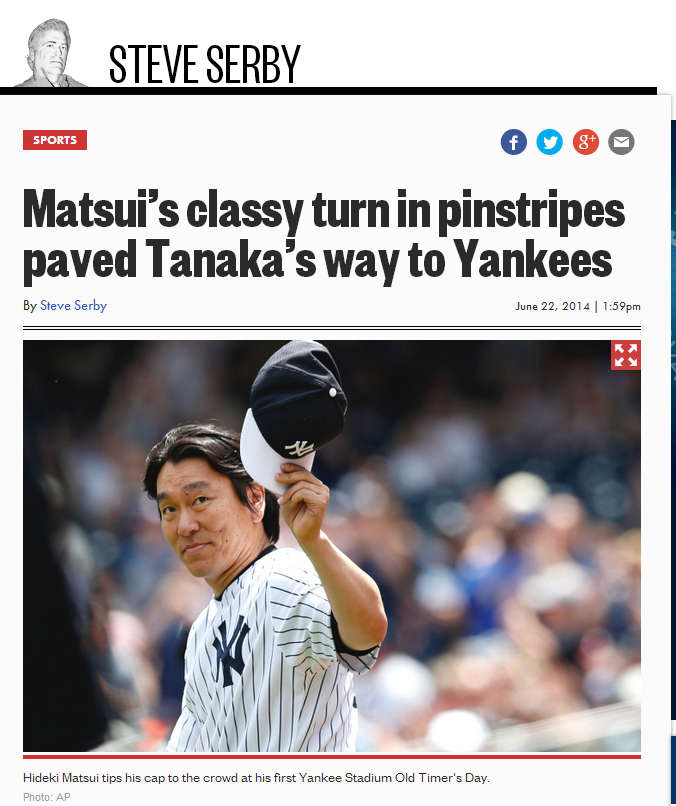 Matsui’s classy turn in pinstripes paved Tanaka’s way to Yankees   New York Post.jpg