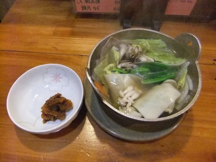 ふわり＠八戸屋台村みろく横丁のそばかっけ500円20140125.JPG