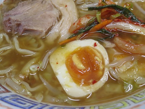 20150808_ラーメン二郎亀戸店つけ麺の麺少なめ、味玉割り.JPG