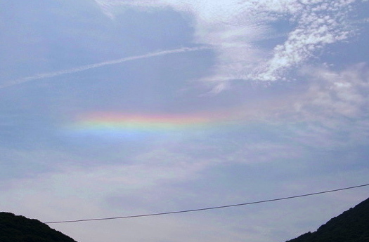 ピーカン天気の虹