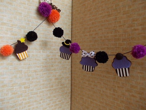 ハロウィンカラーのスイーツガーランド