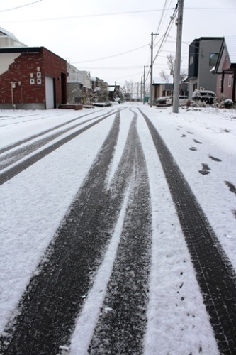 2013.11.11 道路に雪.JPG