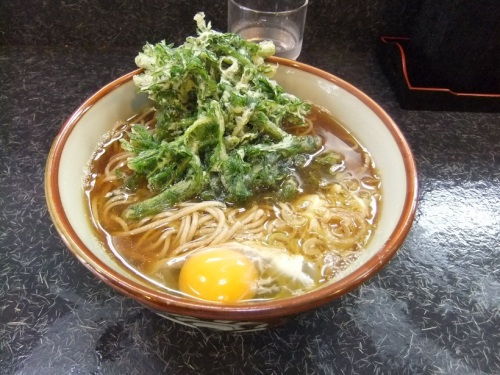 文殊亀戸店の春菊そば１20120529.JPG