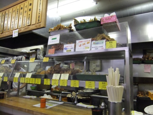 一由そば＠日暮里の天ぷらケース