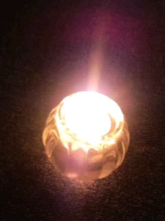 縦縞ガラス入りキャンドル2017