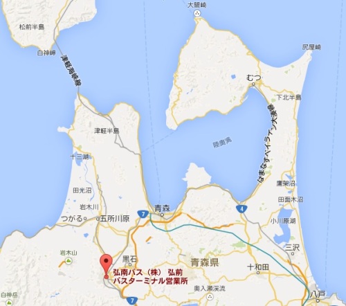 弘前バスターミナルの地図