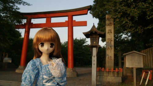 陽菜ちゃんと平野神社 裏門.jpg