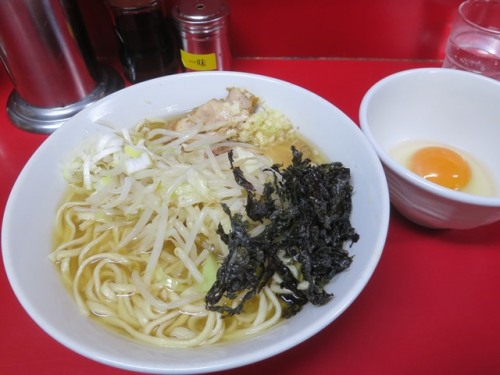 20151201_ラーメン二郎西台駅前店_とりそば（塩）に生玉子.JPG