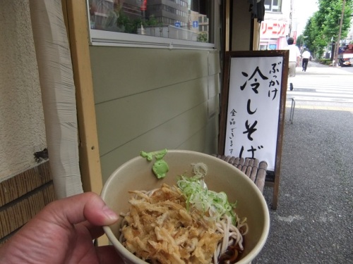 そば千東神田店の冷しごぼう天そば１20130625.JPG