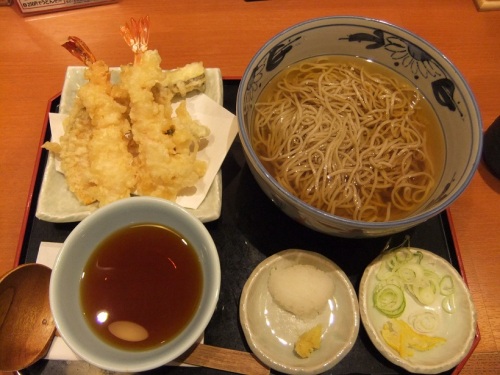 千住旭町・天丼てんや東武北千住駅構内店の海老天そば１20120701.JPG