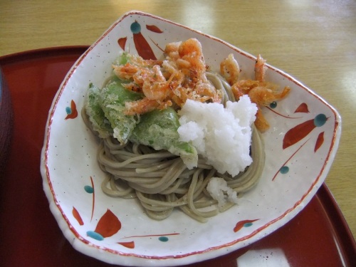 サガミ八潮店の桜えびミニそば20120229.JPG