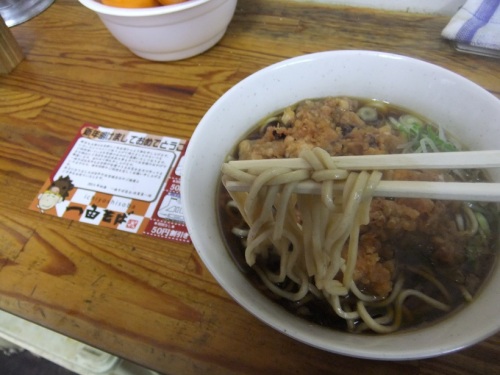 一由そば＠日暮里のジャンボゲソ天そば２