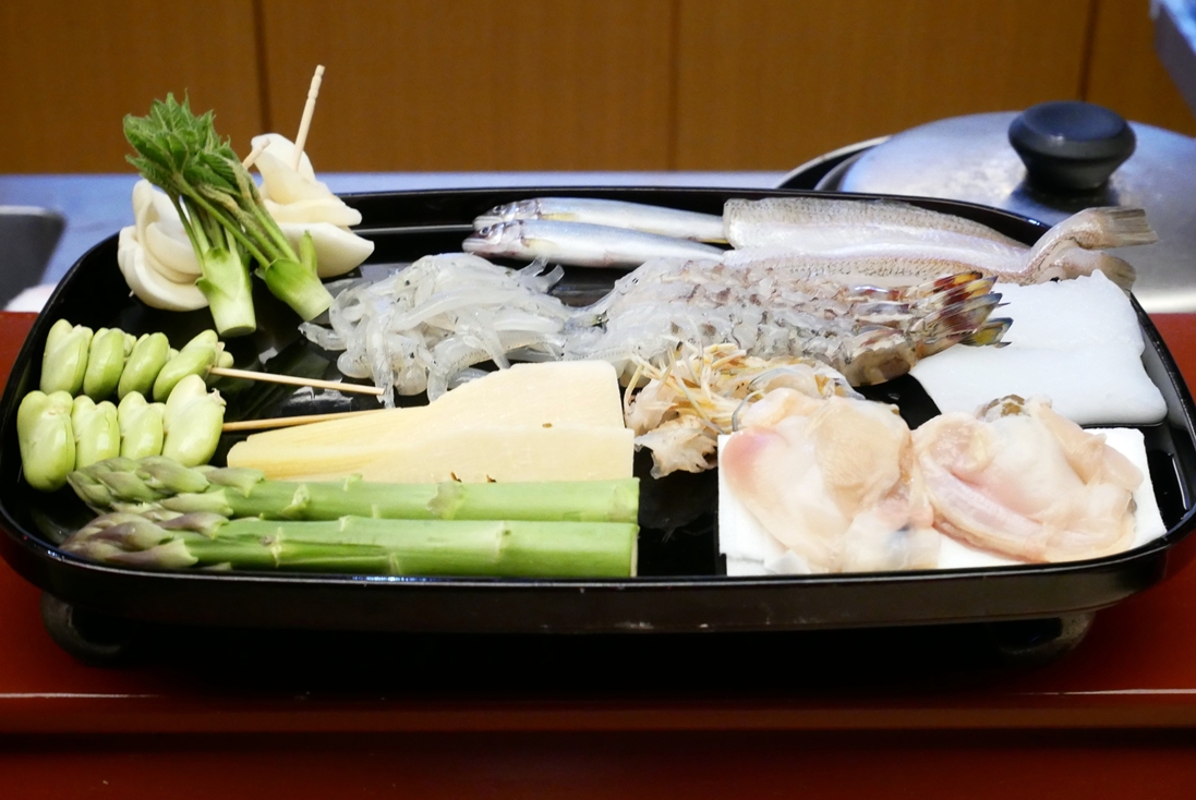 天婦羅　松風　稚鮎や筍を味わう天婦羅コース　食材.JPG