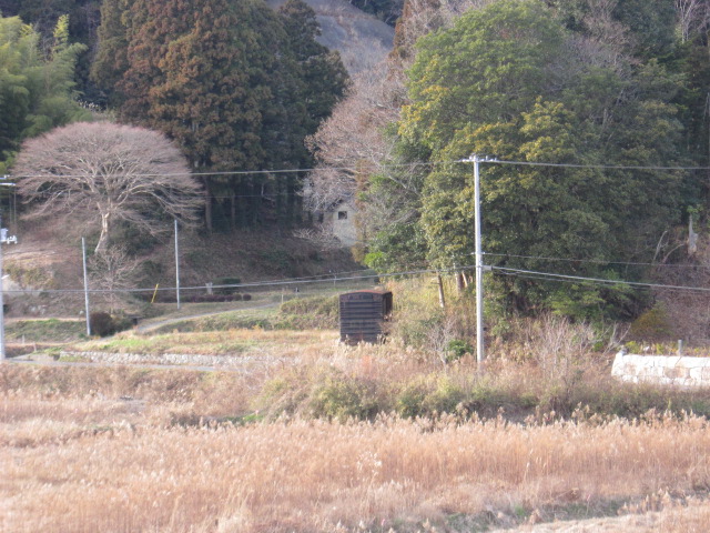 末続駅前の貨車