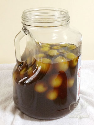 130614 梅酒 漬け始めて まる１２日、かきまぜ後