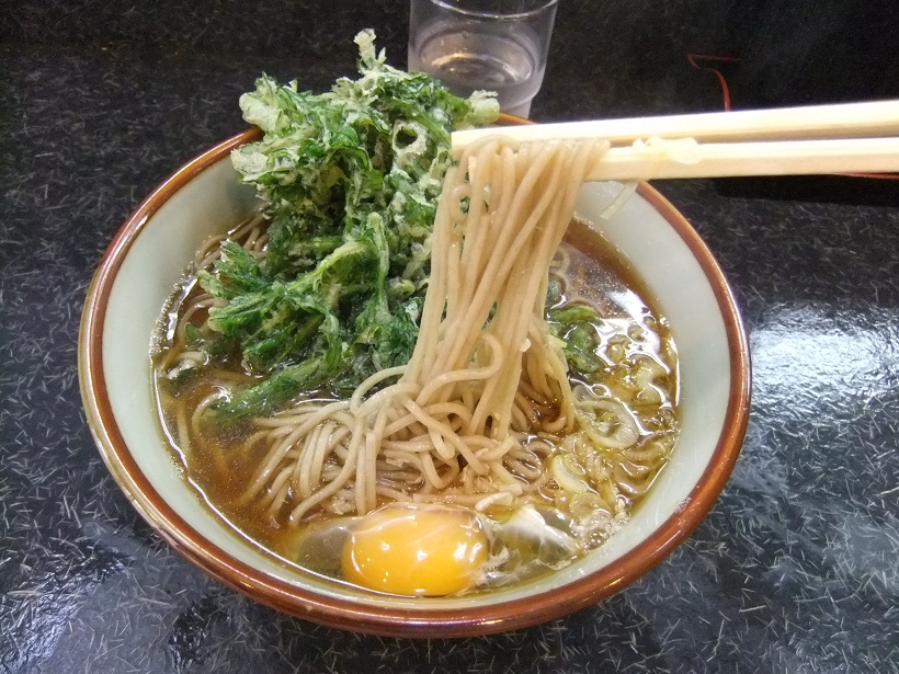 文殊亀戸店の春菊そば２20120529.JPG