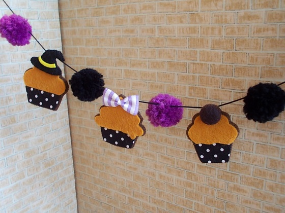 ハロウィンカラーのスイーツガーランド