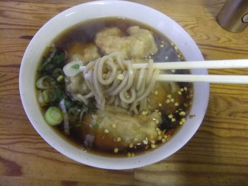 一由そば＠日暮里のかけそば＋牡蠣天２20130203.JPG