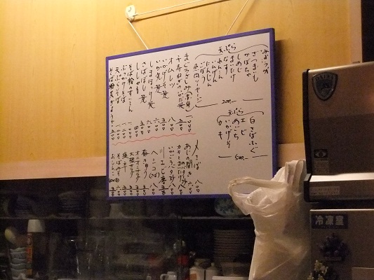 さんば＠浅草のお品書き(壁)20120227.JPG