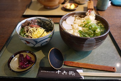 天ぷらうどんと牛丼