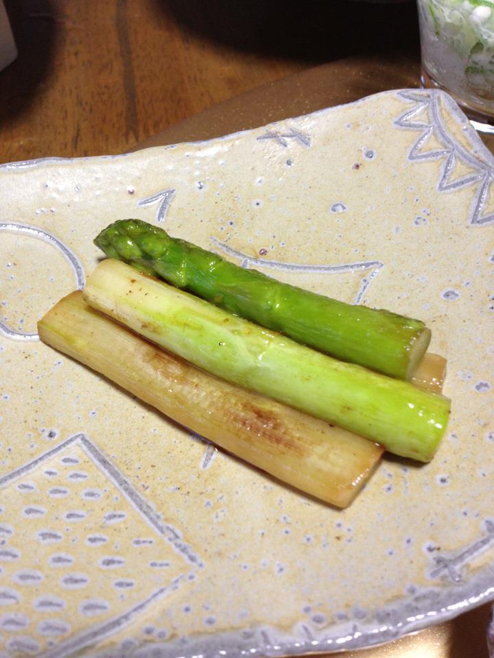 アスパラのバター醤油炒め。