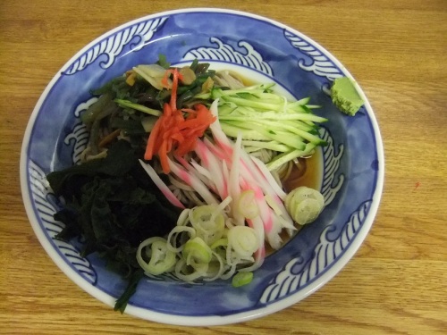 六文そば＠三越前の冷し五目山菜そば１20120813.JPG