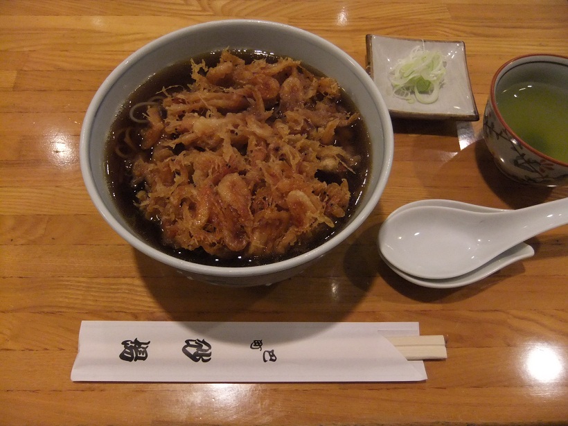 巴町砂場＠神谷町の桜海老かき揚げsoba(温)１20120326.JPG