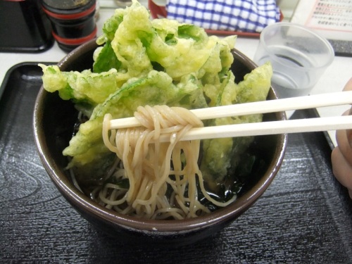 めんや＠神田須田町のかけそば＋明日葉天２