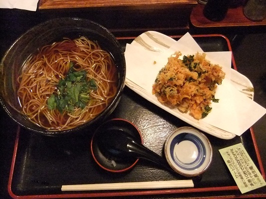 長生庵＠築地場外の桜海老と菜の花かき揚げそば１20120414.JPG